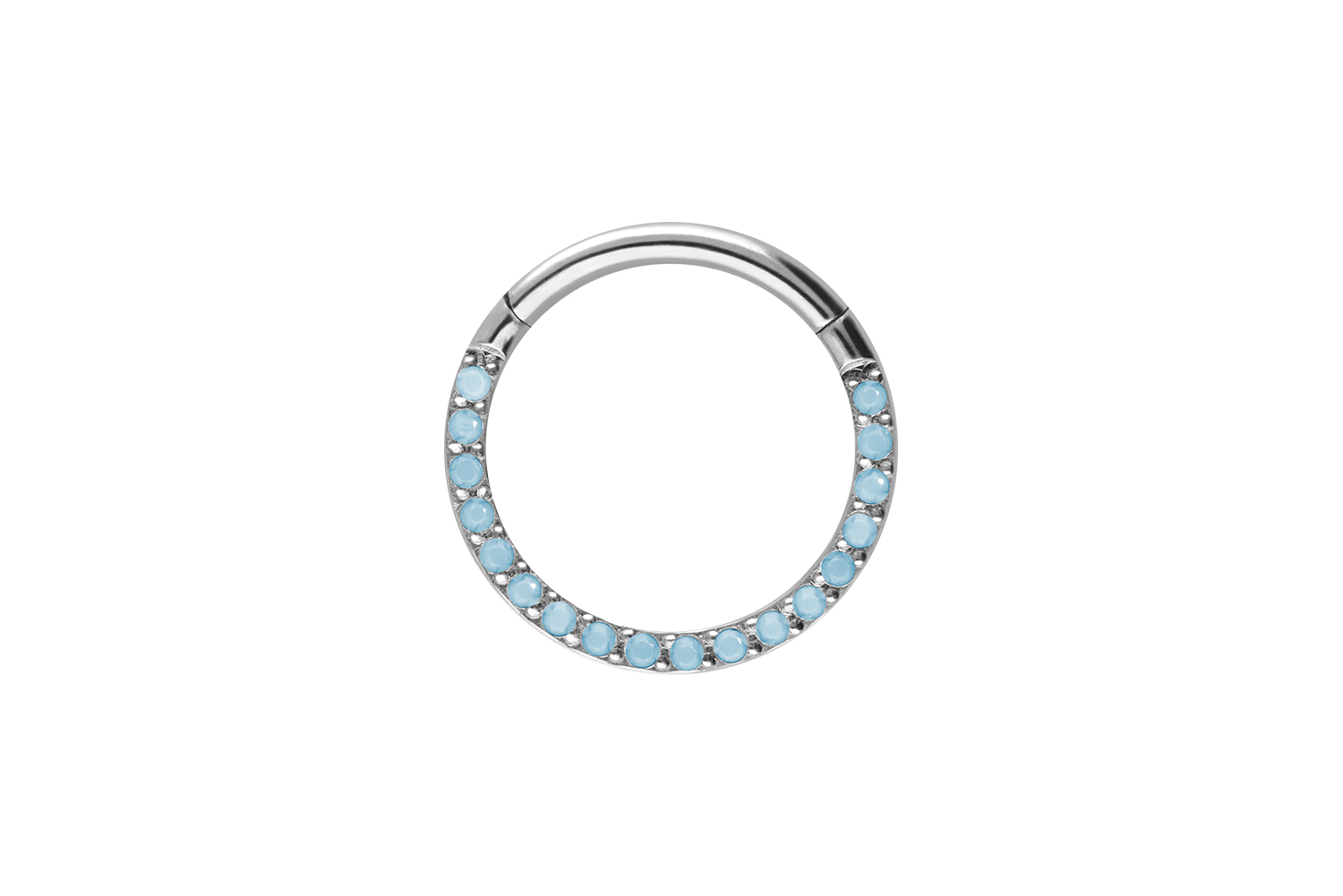 Titan Segmentring Clicker Piercing EINGEFASSTE SYNTHETISCHE TÜRKISE